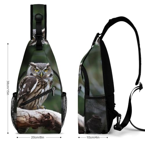 Morrales Wild Owl Birds Sling Bag para senderismo miniatura 2