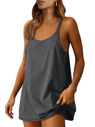 Image of ANRABESS Women Athletic Dress Summer Tennis Workout Active Sports Mini Romper Dress Built in Shorts Travel Vacation Clothes
