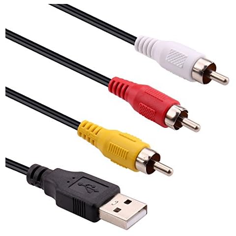 iGreely USB to 3RCA Cable, 1.5m USB Male to 3 RCA Male Jack Splitter Audio Video AV Composite Adapter Cable for TV/Mac/PC… Cover