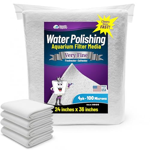 4 Pack Polishing Filter Pads 100 Micron - Aquarium Prefilter Media - 24 by 36 Made In USA