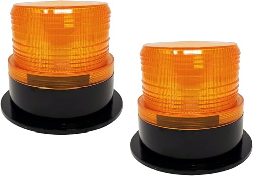 2x 24 LED Amber Forklift Beacon Strobe Light Safety Warning Flashing Lights Magnetic Base Surface Screw Mount 12V-24V Mower ATV Tow Trucks Tractor Golf Carts UTV Cars Bus Construction Emergency Bright