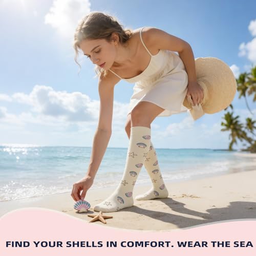 Image of Sooverki Compression Socks for Women & Men 6 Pairs is Best Supportive Knee High Stockings for Circulation, Travel, Nurses