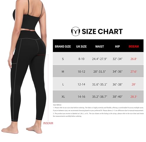 MIRITY 3 Pack Leggings for Women Gym Yoga Pants with Pockets High Waisted Tights Black/Black/Black - Image 6
