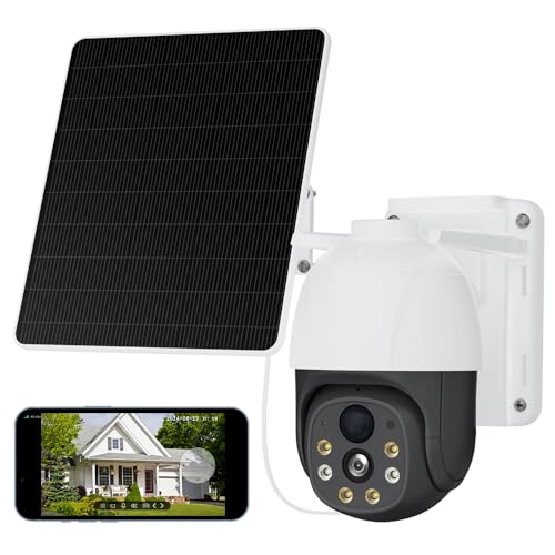 XIAOVV 4G LTE Überwachungskamera Aussen Akku mit SIM Karte,Solar Outdoor-Kamera,4MP Auflösung,10.000 mAh Akku,360° Drehung,IP65 wasserdicht,PIR Erkennung,2-Wege-Audio, (P5 Plus)