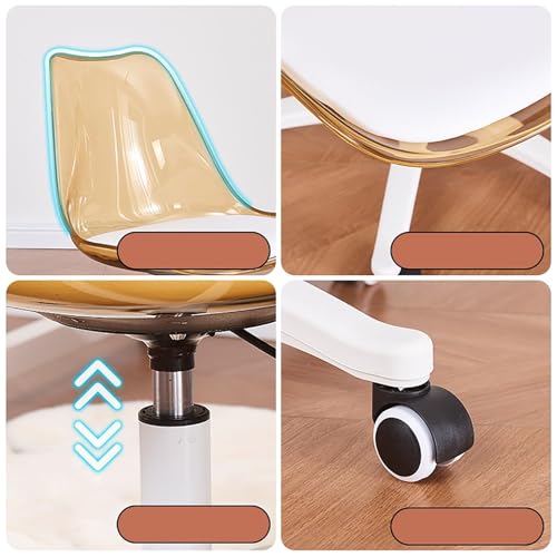 Chaise en acrylique transparent pour coiffeuse et bureau d'ordinateur chic