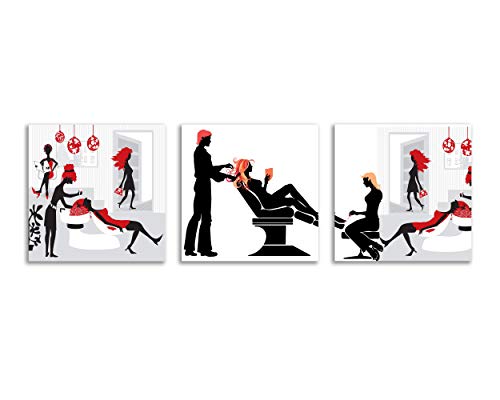 Tutubeer Salon Wall Decor Hair Salon Wall Art For Home Pictures For Salon Hair Salon Posters Print On Canvas Salon Art Wall Decor Stretched And Framed, Modern Home Decorations Wall Art 20X20Inchx3 #TOP1