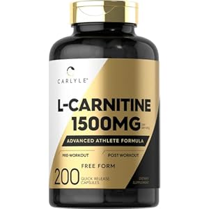 L-Carnitine 1500mg | 200 Capsules | Advanced Athlete Formula | Workout Supplement | Non-GMO, Gluten Free | by Carlyle