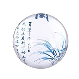 SUPVOX Fermacarte Rotondo in Vetro Cristallo Semisfera 80 Mm, Strumento Calligrafia Cinese...