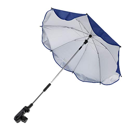 B Baosity Heavy Duty Beach Umbrella Sun Protection Parasol All Weather Waterproof Canopy Clamp On For Travel Camping Royal Blue