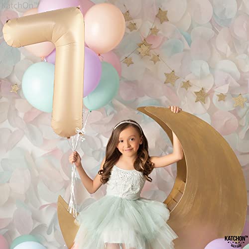 Image of KatchOn, Giant Caramel Number 7 Balloon - 40 Inch | 7th Birthday Balloon for 7th Birthday Decorations | 7 Balloons for Birthday | 7 Year Old Balloons for 7 Year Decorations