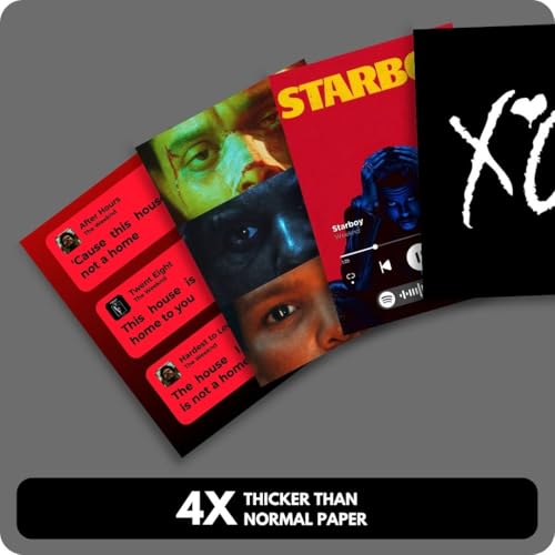 Image of auraposter Paper The Weeknd Poster (Set of 40) | The Weeknd Mini Posters (15 x10 cm) | Mini Posters of The Weeknd's songs for Wall, Bedroom, Living room | Glue Dots Included