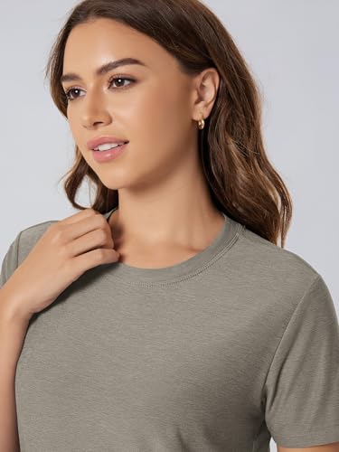 Image of ODODOS Women's Performance Cropped Tee Ultra Soft odSTRATUM Tech Short Sleeve Relaxed Top Crew Neck T-Shirts