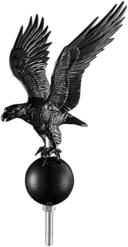 Yescom Flagpole 14" Eagle Topper Gold Finial Ornament for 20/25/30Ft Telescopic Pole Yard Outdoor Black