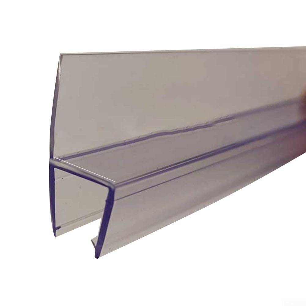 Replacement shower door seal 50cm 2pc rubber water deflector strip prevents water leakage from glass door shower enclosures 6/8/10/12/15mm (6MM)