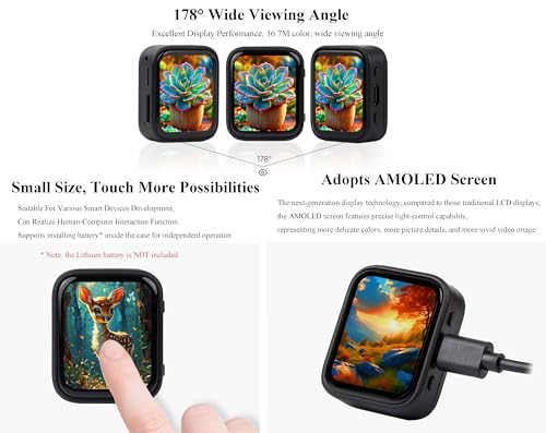 Image of ESP32-S3 1.8inch AMOLED Touch Display Development Board,Onboard Audio Codec | 32-bit LX7 Dual-Core Processor, 368x448 Pixels, Support Offline Speech Recognition and AI Speech Interaction