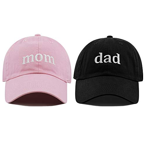Mom Dad Couple Hats Embroidered Distressed Vintage Baseball Cap (Mom & Dad) #TOP1