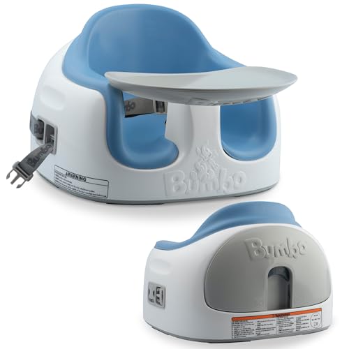Bumbo 3-in-1 Multi-Seat for 6 to 36 Months, Travel Baby Feeding & Play Floor Seat, All-in-One Portable Booster with Tray & Toddler High Chair, Powder Blue