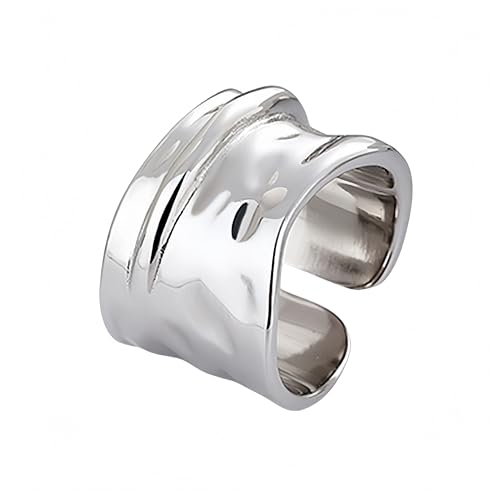 Bague large réglable en argent pour un style punk chic
