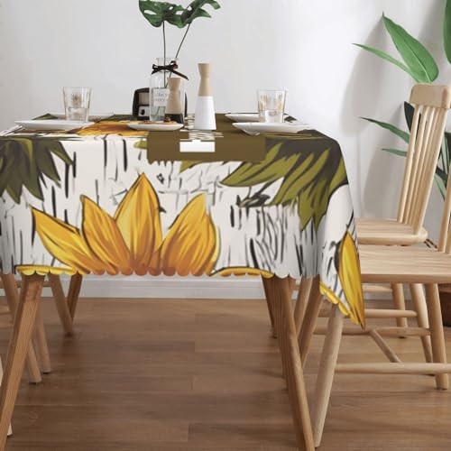 Nappe rectangulaire tournesol 137x183 cm imperméable et lavable pour table de cuisine - 3