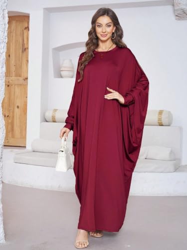 Image of Boedaty Women Soft Muslim Prayer Dress Abaya Islamic Ramadan Full of Elasticity Garment Dubai Robe