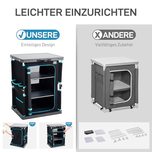 TIMBER RIDGE Campingschrank faltbar Campingküche klappbar Auto Faltschrank Küchenbox Klappschrank All-in-one tragbar mit Tragetasche