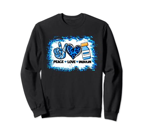 Diaversario diabético T1D diabético diabético de la insulina del amor de la paz de la diabetes tipo 1 Sudadera