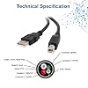 C2G 28102 USB Cable - USB 2.0 A Male to B Male Cable for Printers, Scanners, Brother, Canon, Dell, Epson, HP and more, Black (6.6 Feet, 2 Meters)