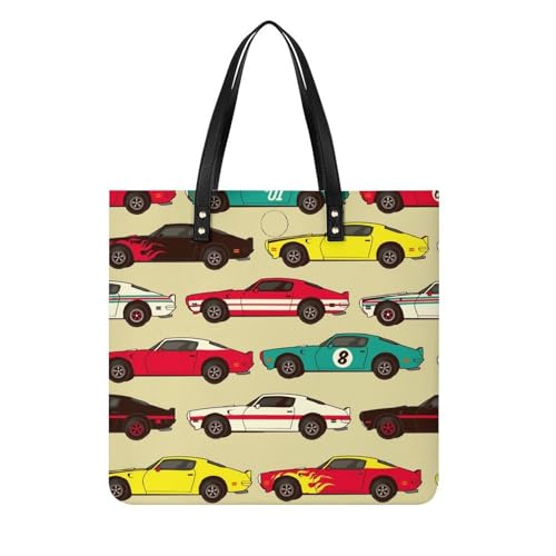 Tote bag de voyage voitures colorées grand sac à main shopper 39x39cm pour femmes