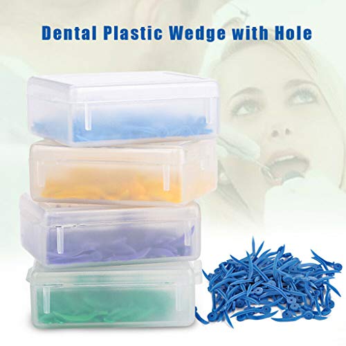 Orthdent 400Pcs Disposable Plastic Wedges Dental Plastic Poly-Wedges With Holes 4 Colors 4 Sizes/Set thumb #6