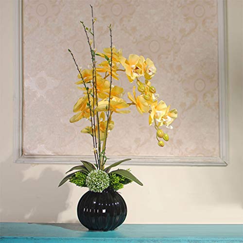 Orquídeas artificiales decorativas con jarrón para centros de mesa y salones luminosos 2