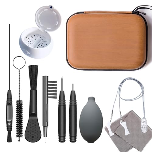 Hearing aid Cleaning Brush, Hearing Aid Dryer Dehumidifier Dryer, Hearing Aid Anti-Loss Lanyard, Hearing Aid and Earbuds/Headphones/Airpods/Multi-Purpose Cleaning Kit with Waxed Rings and Magnets