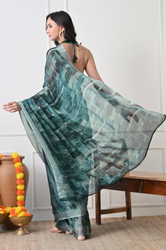 Image of MIRCHI FASHION Women Saree | Chiffon Batik Printed Breathable Regular Use Sari with Blouse