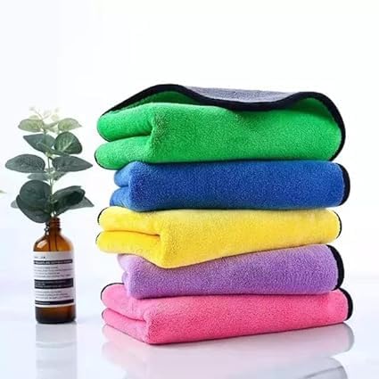 autokaar 600 GSM Microfiber Cloth & Microfibre Cloth for Car, Kitchen, Home Cleaning and dusting Micro Fiber Cloth for car Cleaning - Size 40x60 cm -Pack of 5-image-6