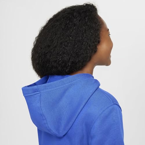 Nike Sportswear Club Fleece Big Kids' Hoodie (FD2988-480, Game Royal/White)4