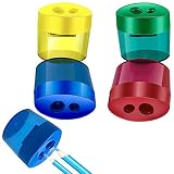 4 Stücke Bleistiftspitzer Manueller Anspitzer Pencil Sharpener Kinder Tragbarer Spitzmaschine Transparent Bleistift Spitzer für Schüler Lehrer Eltern