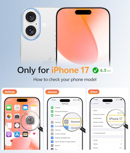 Image of FNTCASE for iPhone 17 Case: [Compatible with Magsafe] Translucent Matte Cases with [Full Camera Protection] [Screen Protector] Military Grade Shockproof Protective Phone Cover - Orange