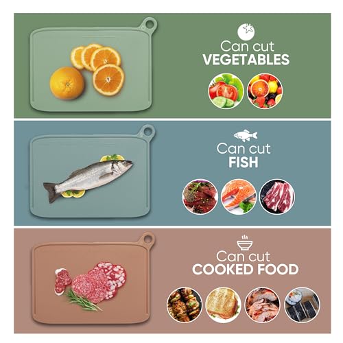 Tablas de Cortar Charmline, Set de 3 Tablas Clasificadas para Carnes Crudas y Cocidas, Verduras, con Diseño Antidesbordamiento y Molido Integrado miniatura 5