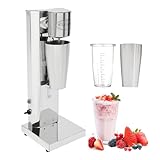 VPABES Electric Milkshake Maker Machine, Commercial Stainless Steel Milk Shake Machine with 2 Cups 650ml/Cup 110V 180W Drink Mixer Adjustable Speed Malt Maker Machine (1 Head)