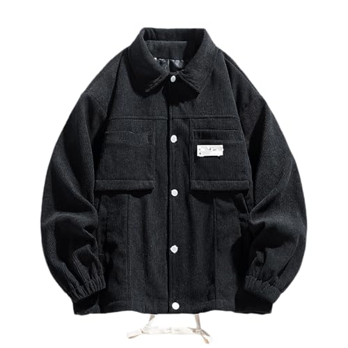 Veste en velours côtelé doublée pour homme avec finitions col montant chic