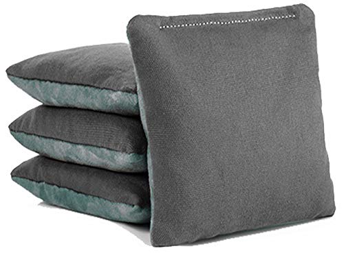 Tailgating Pros All Weather Pro Style Cornhole Bags - 4 Regulation Size Stick & Slick Bags - 25+ Colors Options - 4 Suede Options (Charcoal, Grey Suede)