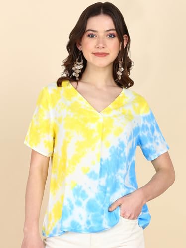 Image of Maaesa Hand Dyed Half Sleeves Rayon Top