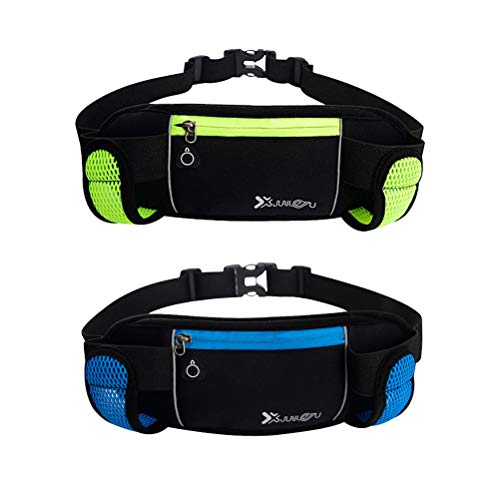 Pochete Tendycoco para maratona, cinto, pochete de corrida com suporte de garrafa (verde)