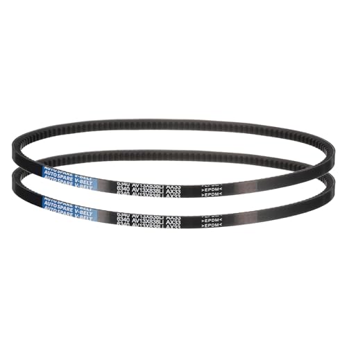 Image of AX33 Belt, Raw Edge Cogged Industrial Rubber EPDM V-Belt, Pack of 2