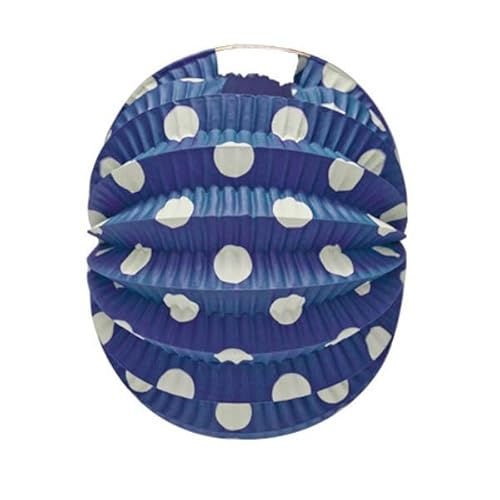 Farolillo de feria típico andaluz sevillano pack de 12 unidades Varios color disponible (Azul oscuro con lunares blanco)