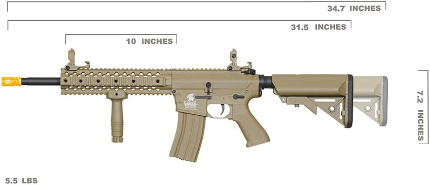 Lancer Tactical Gen 2 Evo M4 High FPS 390 FPS Airsoft AEG Rifle Metal Gear, Battery, Charger & 1000 Rounds BB Included