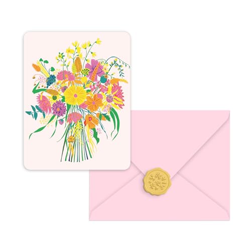 Image of Studio Oh! Blank Note Cards with Envelopes and Wax Seals, Boxed Stationery Set, Embossed All Occasion Cards for Thank You Notes, Letters, Gifts and Keepsakes, Garden Splash