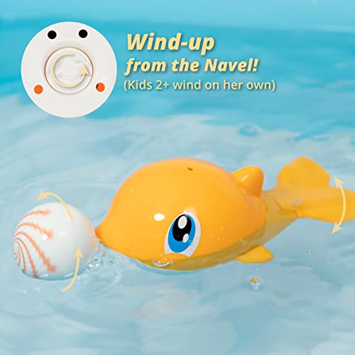 Duckboxx Xx Wind-Up Bath Toys Bundle (2 Pack) : Swimming Sea Turtles (Blue) & Dolphins (Yellow) For Kids 18M+ #TOP1