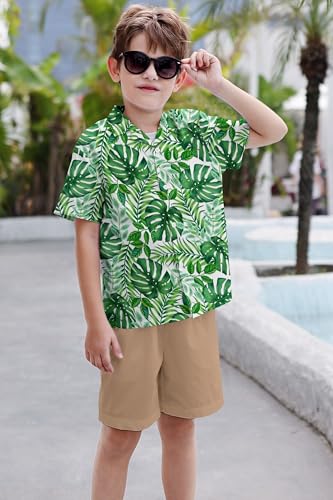 Image of Cromoncent Matching Hawaiian Outfits for Family, Dad and Son Matching Luau Beach Tropical Shirts Mommy Daughter Tropical Sets