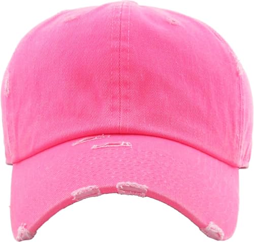 Image of KBETHOS Vintage Washed Distressed Cotton Dad Hat Baseball Cap Adjustable Polo Trucker Unisex Style Headwear