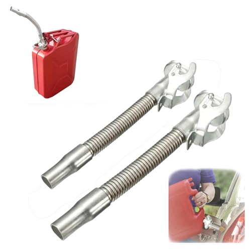 LXCJZY Lifetime Rust-Proof Fuel Flow, Stainless Steel Transfer System with Bendable Tubing, Anti-Static Spout Mesh Filter & Secure Snap-On Design for Gas Diesel Water Oil Drums Automotive Use (2PCS)